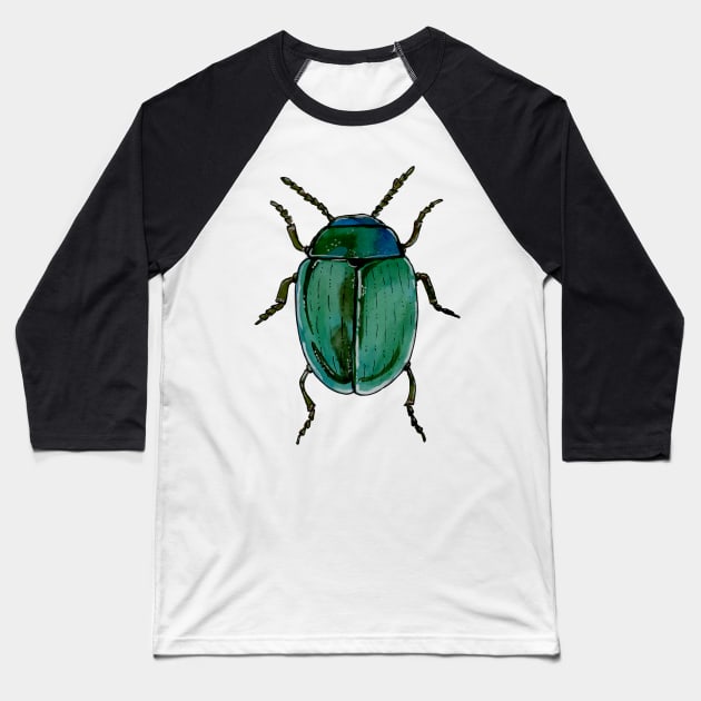 Beetle Baseball T-Shirt by Wild Tangents